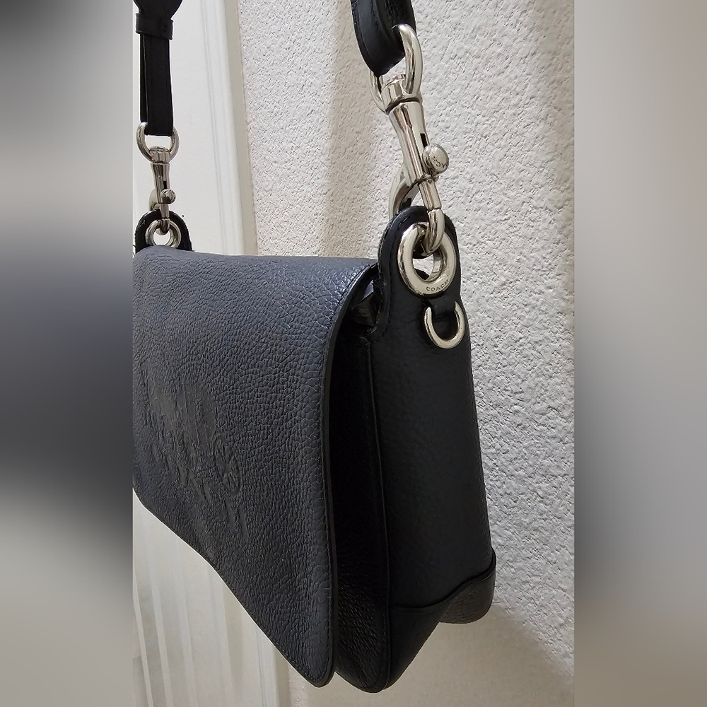 Coach Carriage Navy Blue Pebbled Grain Leather Messenger and Wallet Set EUC - Picture 2 of 16